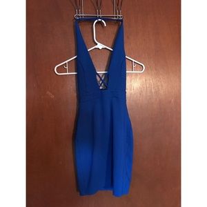 Cobalt Blue Halter Mini Dress